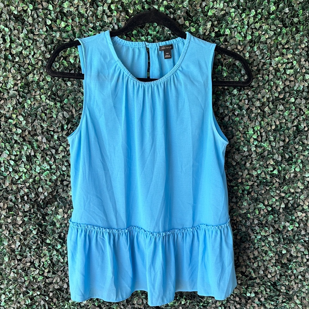 Ann Taylor Light Blue Sleeveless Blouse